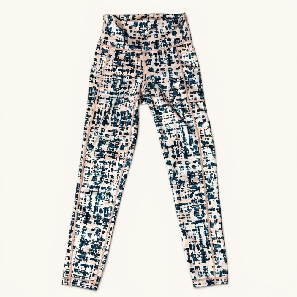 Sweaty Betty Super Sculpt Leggings XXS 7/8 High Waisted Abstract Grid Yoga Gym